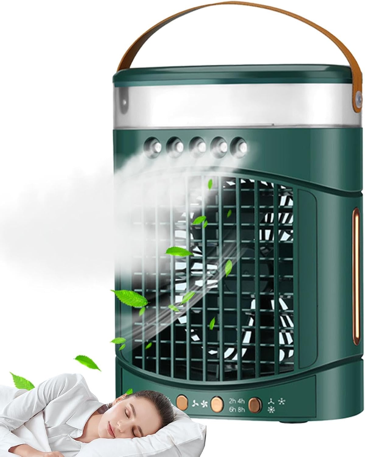 GENERIC Refroidisseur D'air Par évaporation | Refroidisseurs Par évaporation Pour Climatiseur – Chargement USB, 3 Vitesses De Vent, Ventilateurs De Refroidissement D'air à Faible Bruit Pour Petite Pièce,