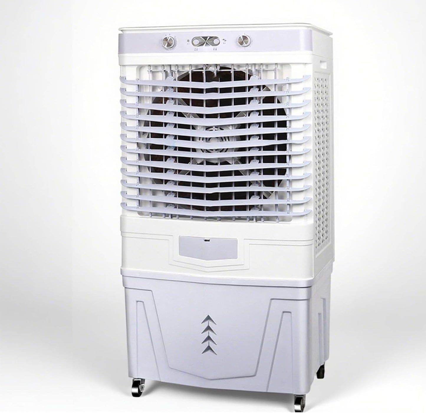  Refroidisseur D'air évaporatif Commercial, Humidificateur Industriel, Climatiseur 3 En 1 200 W, Grand Réservoir D'eau De 50 L, Rafraîchisseur D'air Pour La Maison, Jusqu'à 50 M²