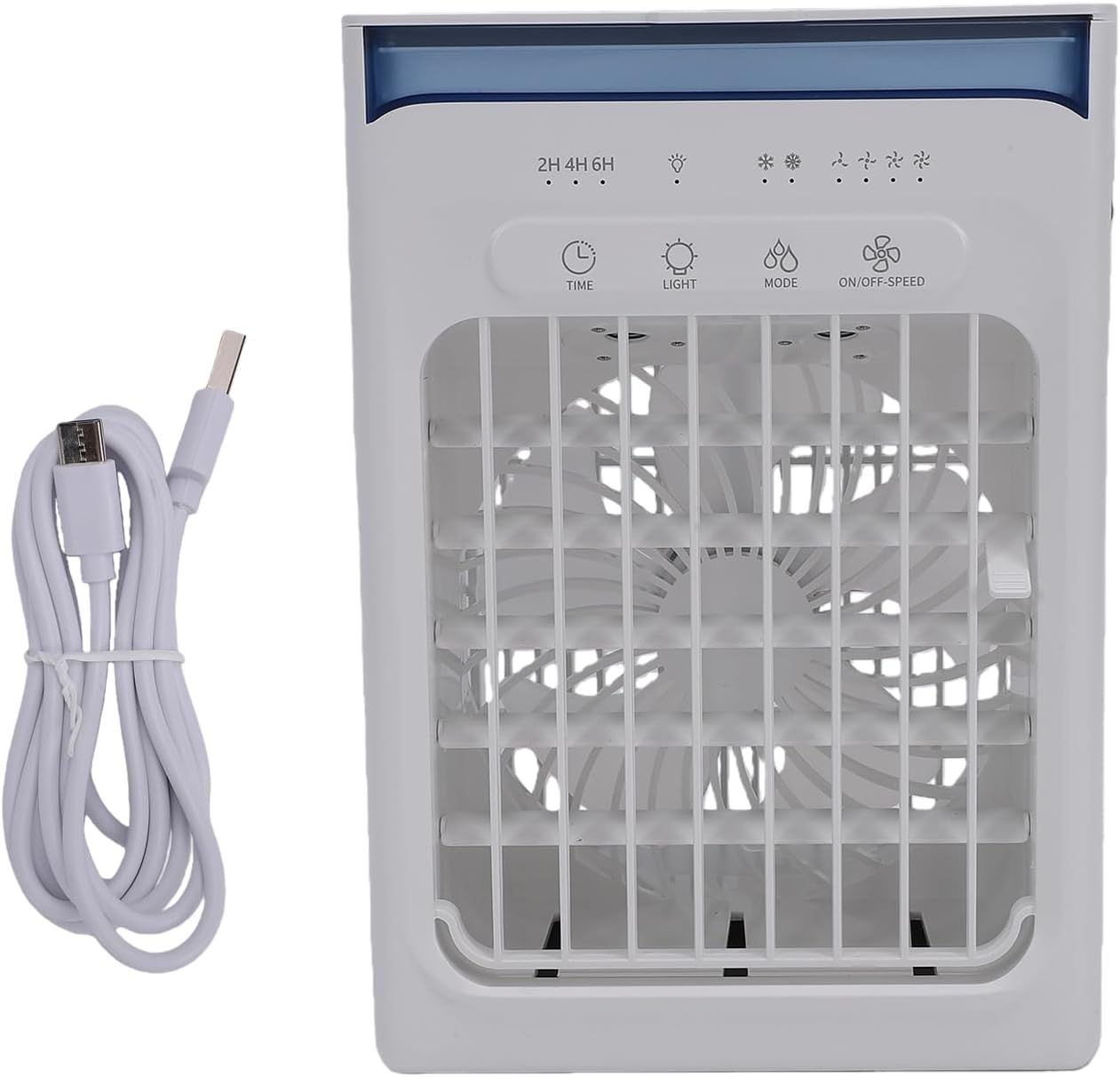 Annadue Refroidisseur D'air Portable, Ventilateur De Climatiseur Par évaporation USB Avec Réservoir D'eau De 1000 Ml, Mini Ventilateur De Refroidissement De Bureau Pour Chambre à Coucher, Bureau à