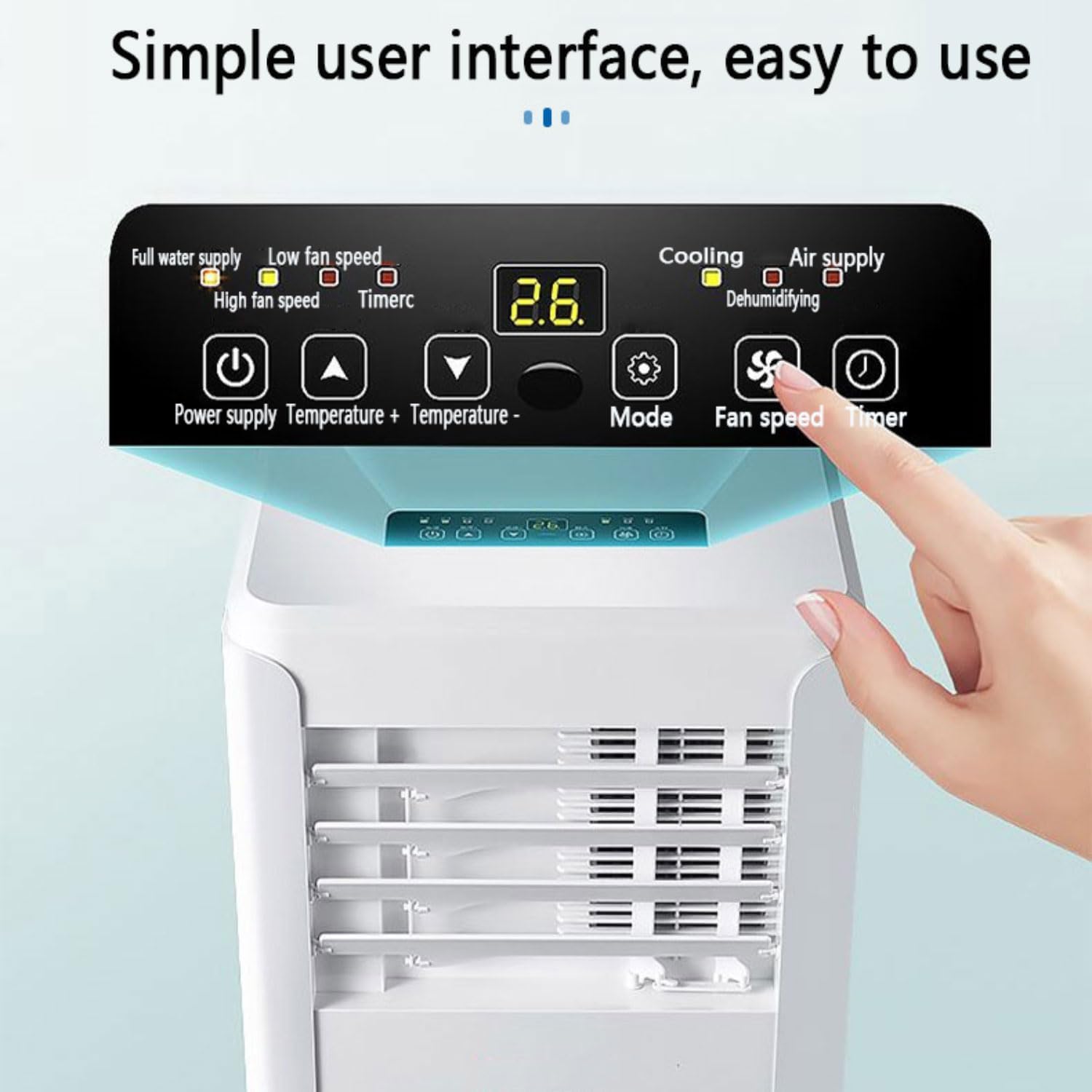 GENERIC Climatiseur Portable Avec Télécommande, Déshumidificateur à Refroidissement Rapide, Mode Veille Silencieuse, Kit De Fenêtre Inclus, Ventilateur De Refroidissement Oscillant à 120° Pour Une Utilisation