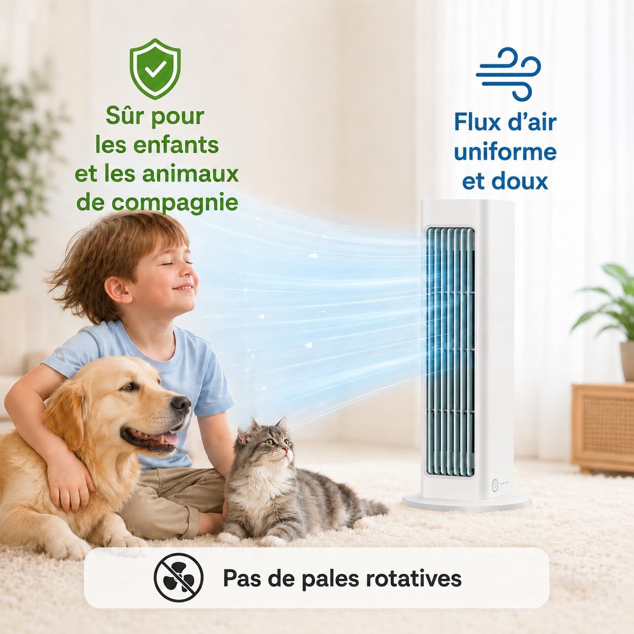  Breezamax Fan Air Cooler, Conception Sans Pales, Autonomie De 3 à 8 Heures, Conception Portable, Trois RéGlages De Vitesse De Vent, Convient à La Maison, Au Bureau Et Au Camping (Blanc)