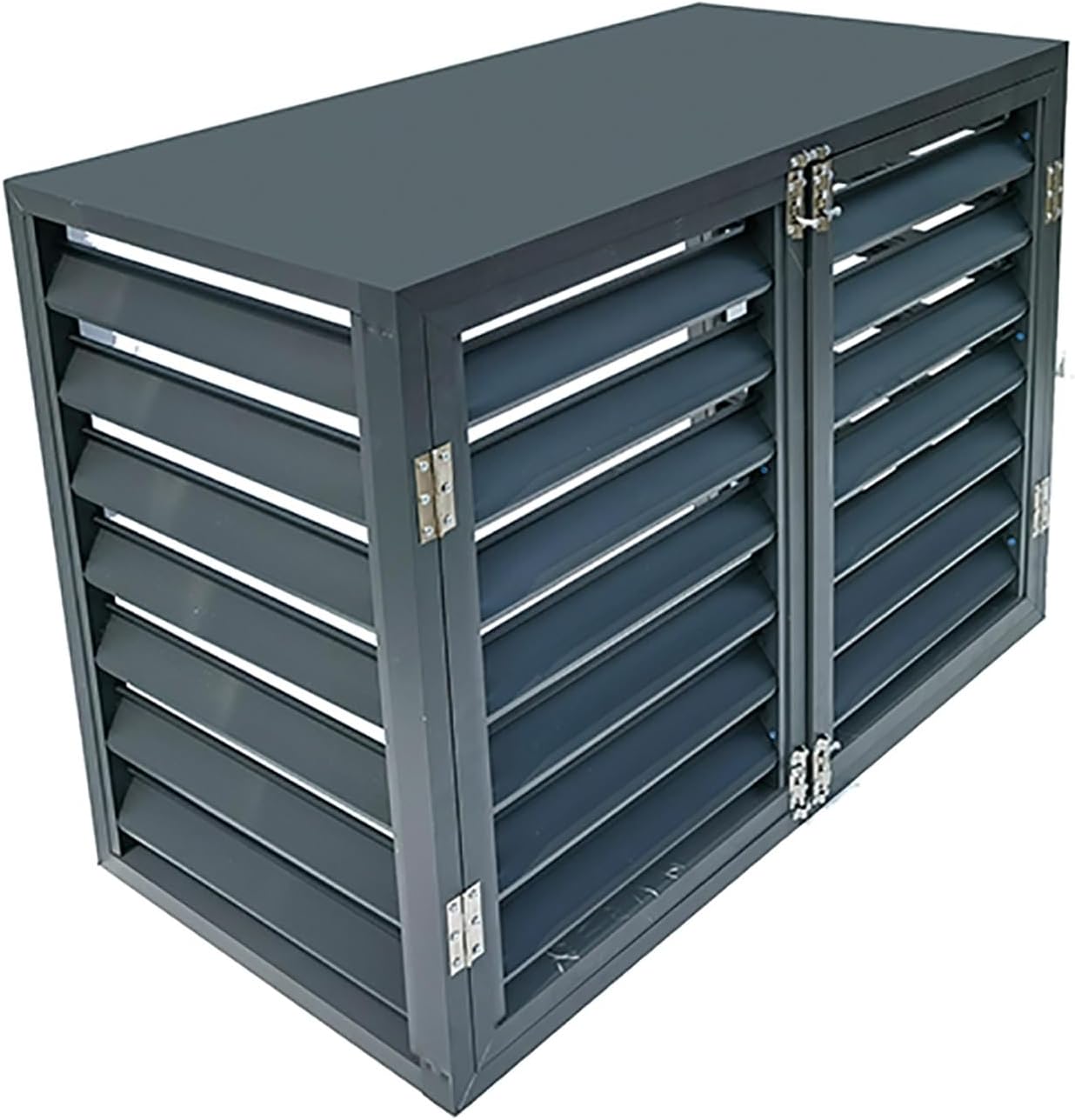 GENERIC Clôture D'intimité En Aluminium Pour Climatiseur – Séparateur Autonome à Persiennes Pour Intérieur Et Extérieur, Réduction Du Bruit – Porte Simple