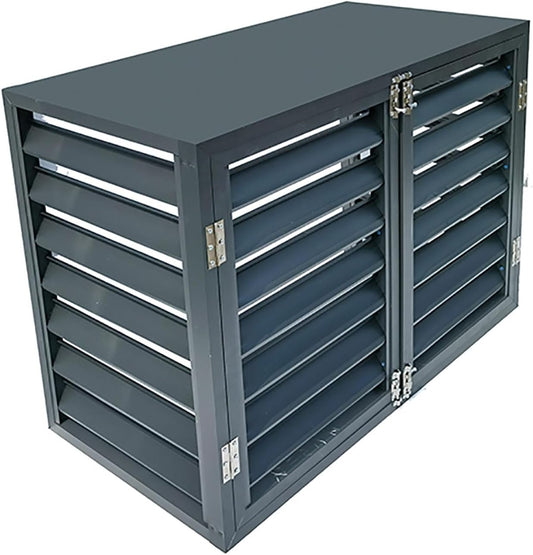 GENERIC Clôture D'intimité En Aluminium Pour Climatiseur – Séparateur Autonome à Persiennes Pour Intérieur Et Extérieur, Réduction Du Bruit – Porte Simple