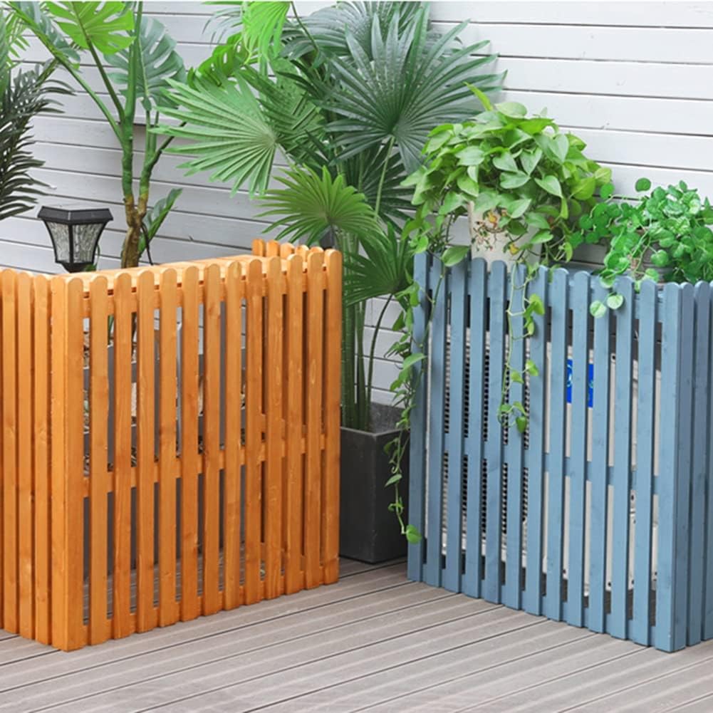 GENERIC Housse De Climatiseur Extérieur – Clôture En Bois Pour Unité Divisée – Bleu – 105 X 45 X 99 Cm – Protection élégante Pour Unités CVC Et Décoration De Jardin