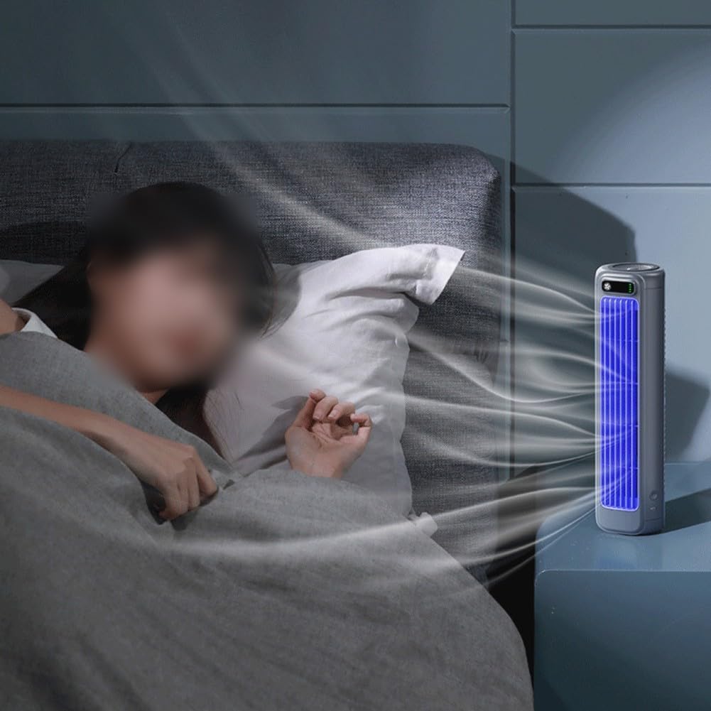  DAZZLEEX Ventilateur De Climatiseur Portable, Unité Murale, Ventilateur De Bureau Autonome Avec 3 Réglages De Vitesse, Batterie Rechargeable De 2000 MAh, 12 Heures D'autonomie, Pour La Maison, Le