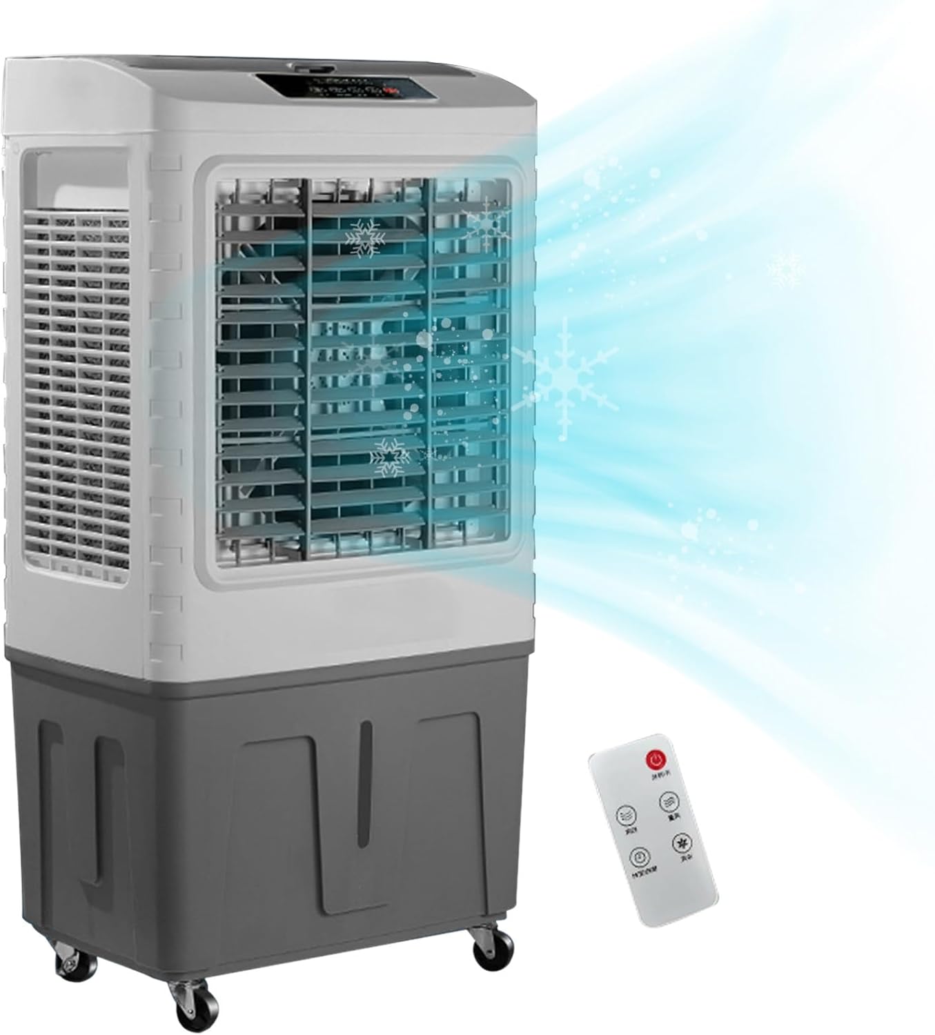 GENERIC Refroidisseur D'air Par évaporation 1800 CFM, Oscillation à 120°, 3 Vitesses, Télécommande, 4 Glacières, Ventilateur De Refroidissement à Air 3 En 1 Pour La Maison, Le Bureau, L'extérieur