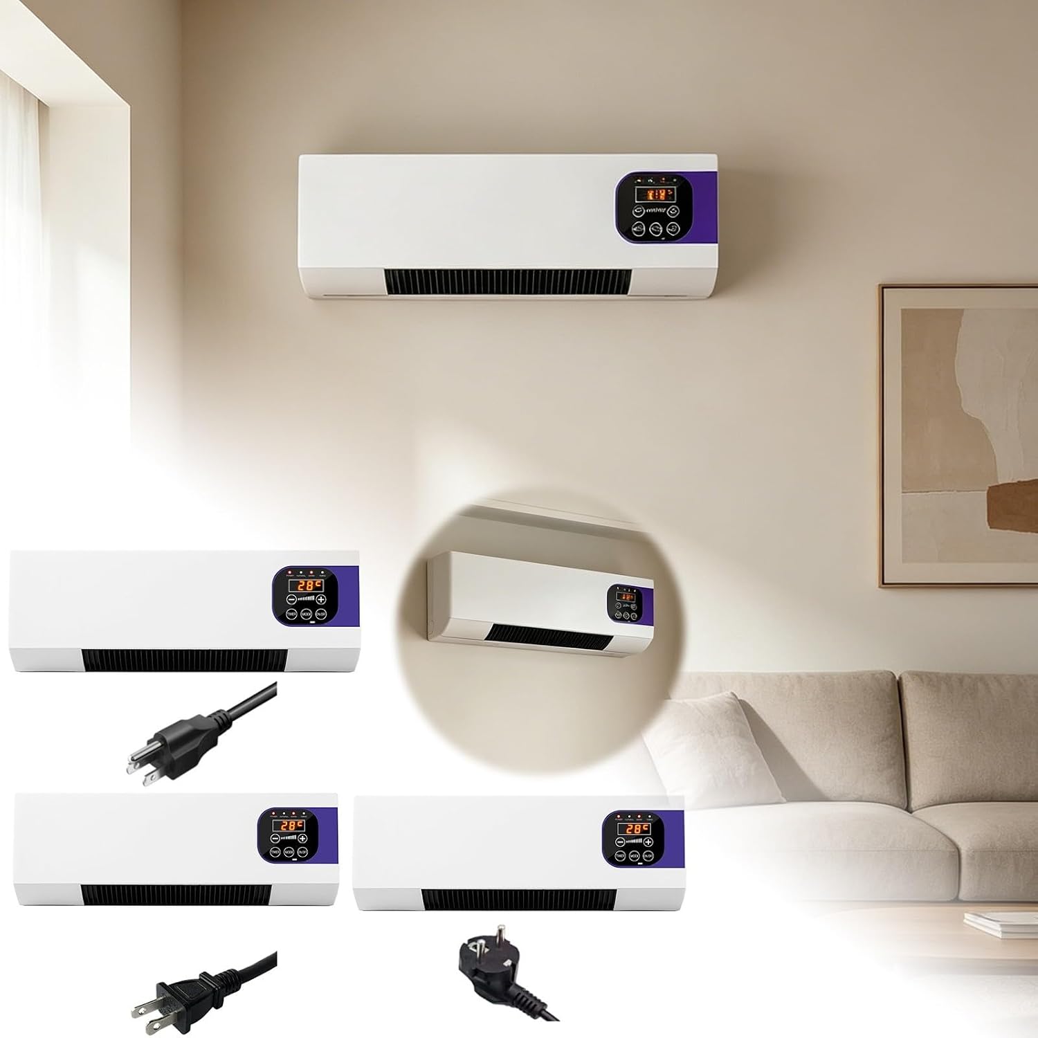  Générique Mini Climatiseur Mural Portable Avec Refroidissement Et Chauffage Rapides Et Silencieux, Aucune Installation Requise