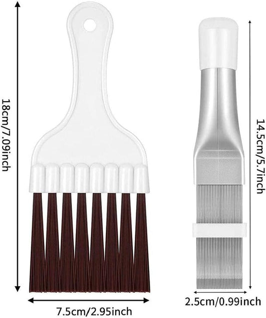 2 Pièces Brosse Nettoyage, Witbicg Brosse Radiateur Nettoyant Climatisation Maison, Kit Nettoyage Climatisation Split Bombe Nettoyage Climatiseur Nettoyeur Radiateur