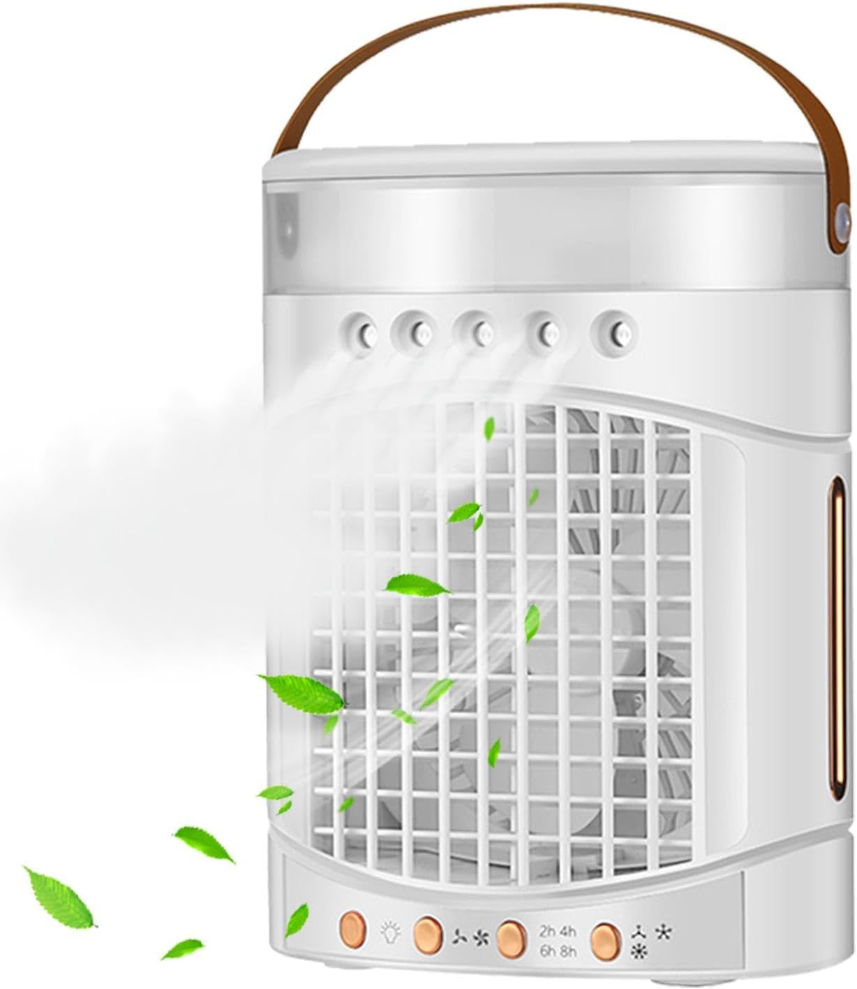 GENERIC Refroidisseur D'air Par évaporation | Refroidisseurs Par évaporation Pour Climatiseur – Chargement USB, 3 Vitesses De Vent, Ventilateurs De Refroidissement D'air à Faible Bruit Pour Petite Pièce,