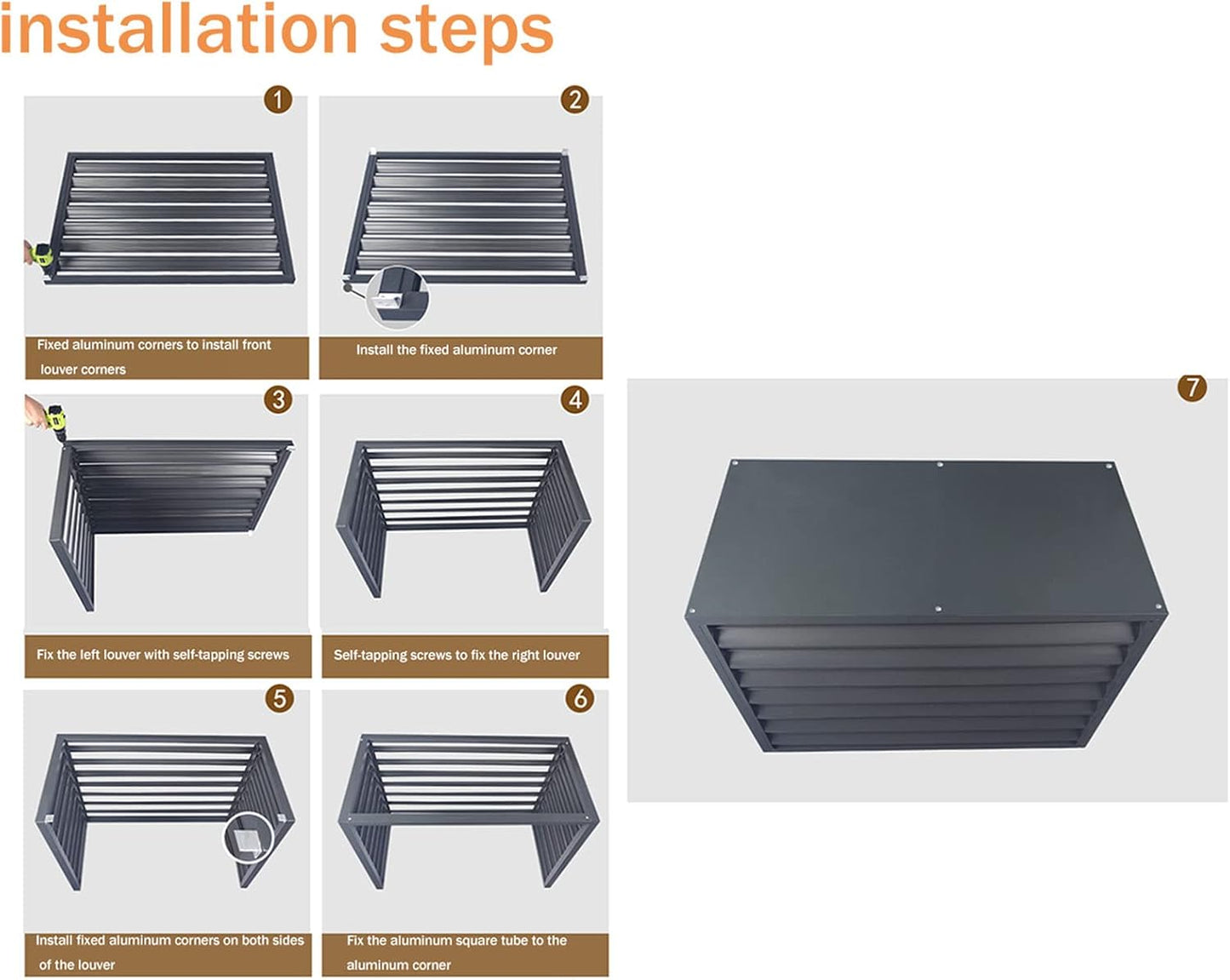 GENERIC Housse De Protection Pour Climatiseur De Fenêtre, écran De Clôture – Étanche à La Poussière Et Robuste – Bouclier D'intimité En Aluminium Pour Unité De Condensation, Boîtier De Poubelle, Support De