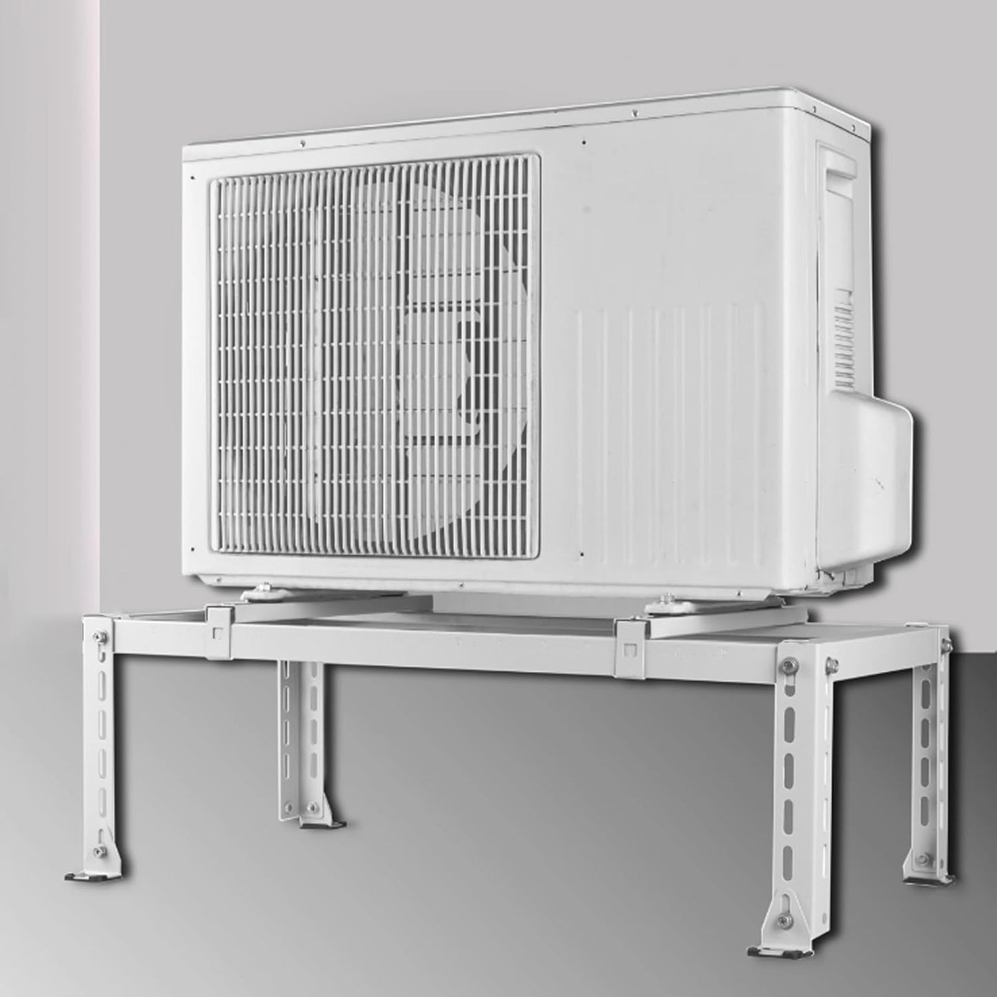  NALsa – Mini Support De Sol Robuste En Acier Galvanisé Pour Climatiseurs Fendus Sans Conduit Et CVC, Base Universelle De Pompe à Chaleur, Anti-rouille, Absorption Des Chocs Et Stabilité