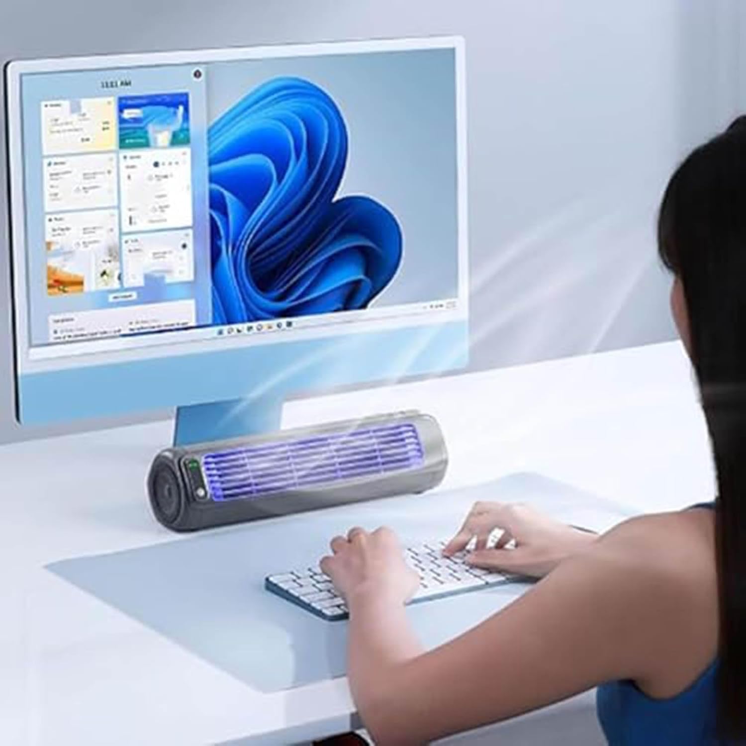  Ventilateur De Climatiseur Portable Avec Charge USB, Bureau à 3 Vitesses Et Refroidissement Mural Pour Usage Domestique Et Bureau
