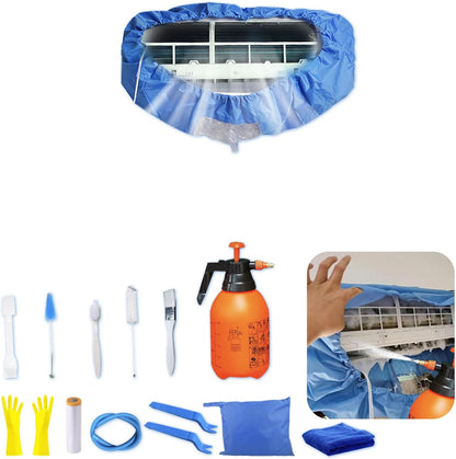  Kit Nettoyage Climatiseur Mural，Kit Nettoyage Climatisation Split，Nettoyage Climatisation Split，Bâche Nettoyage Clim(15 Pièces, Noir, Taille Moyenne : 68-98 Cm / 27,55-39,37 Pouces)