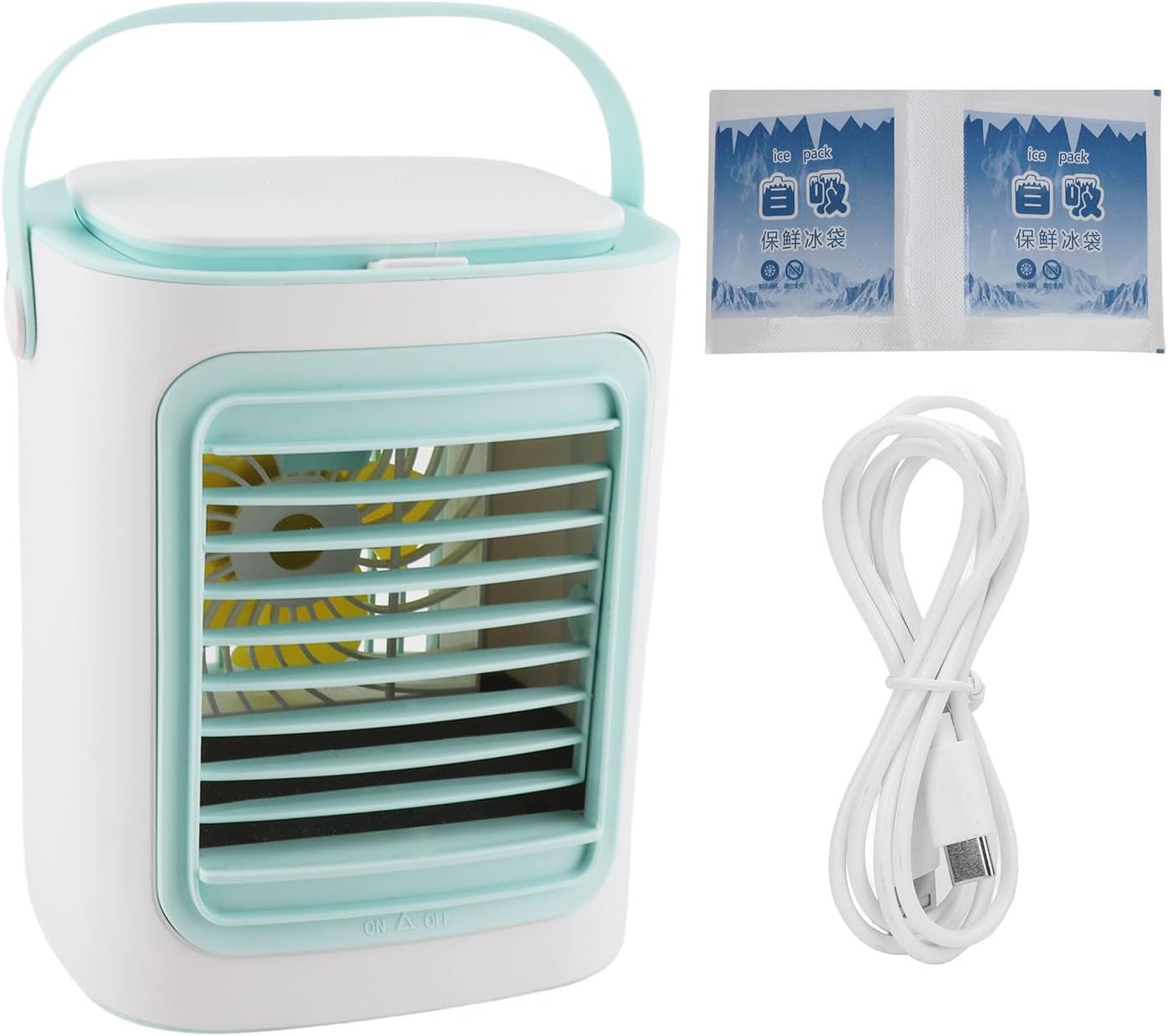  Srliya Ventilateur De Refroidissement Portable Pour Climatiseur 3 Vitesses Silencieux USB De Bureau Pour Chambre à Coucher Bureau