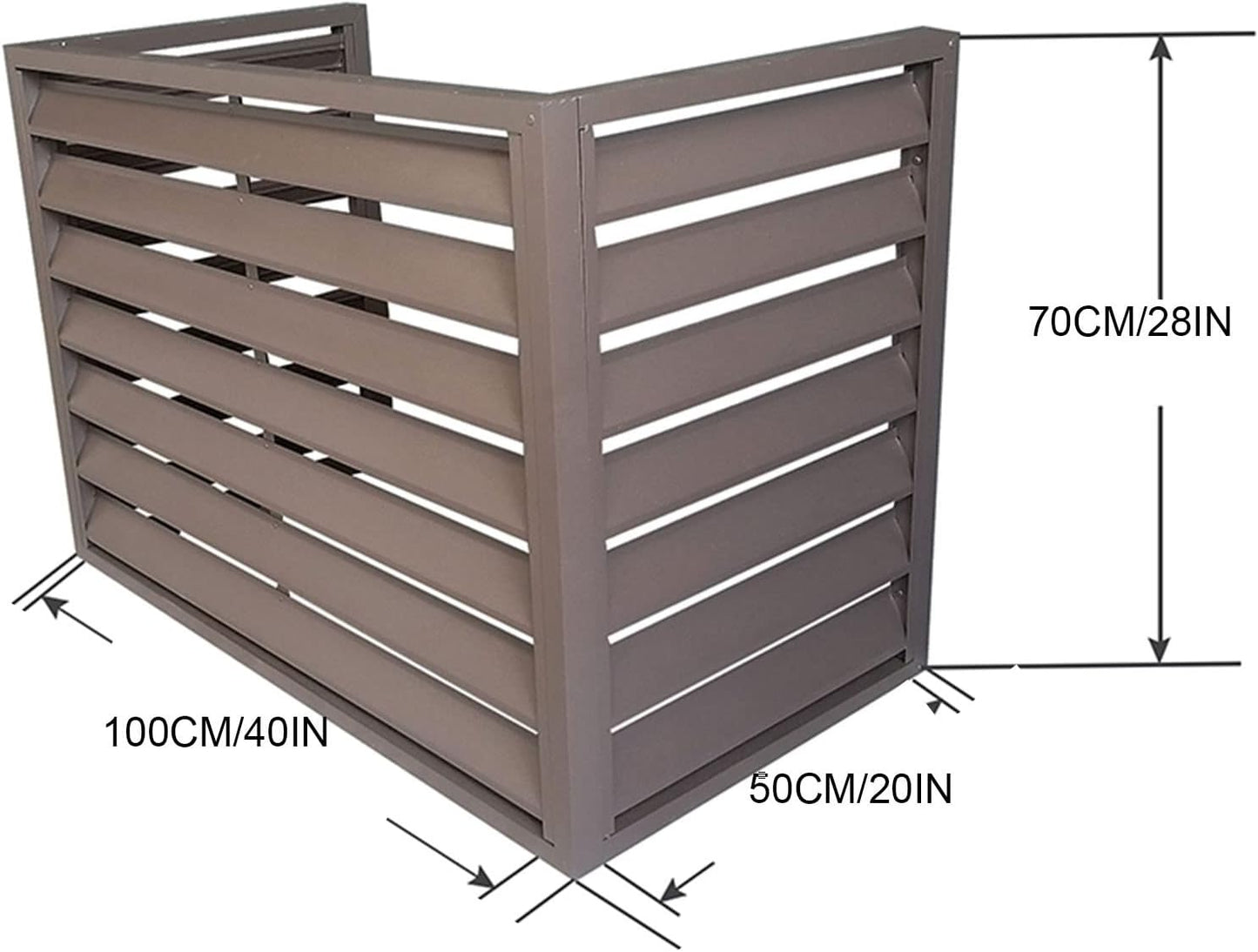 GENERIC Housse En Aluminium Pour Climatiseur – Clôture De Sortie D'air Décorative Pour Dissimuler La Climatisation Et La Pompe à Chaleur, Protection Résistante Aux Intempéries Pour Systèmes CVC Domestiques