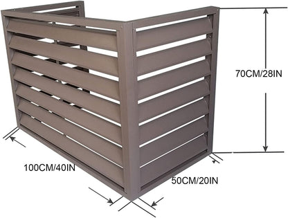 GENERIC Housse En Aluminium Pour Climatiseur – Clôture De Sortie D'air Décorative Pour Dissimuler La Climatisation Et La Pompe à Chaleur, Protection Résistante Aux Intempéries Pour Systèmes CVC Domestiques