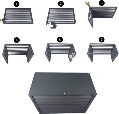  Couvercle De Climatiseur Extérieur En Aluminium Et Boîtier De Pompe à Chaleur, écran De Clôture De Protection Pour Condensateurs, Couvercle Autonome Pour Ordures Et Climatisation, Design Résistant Aux