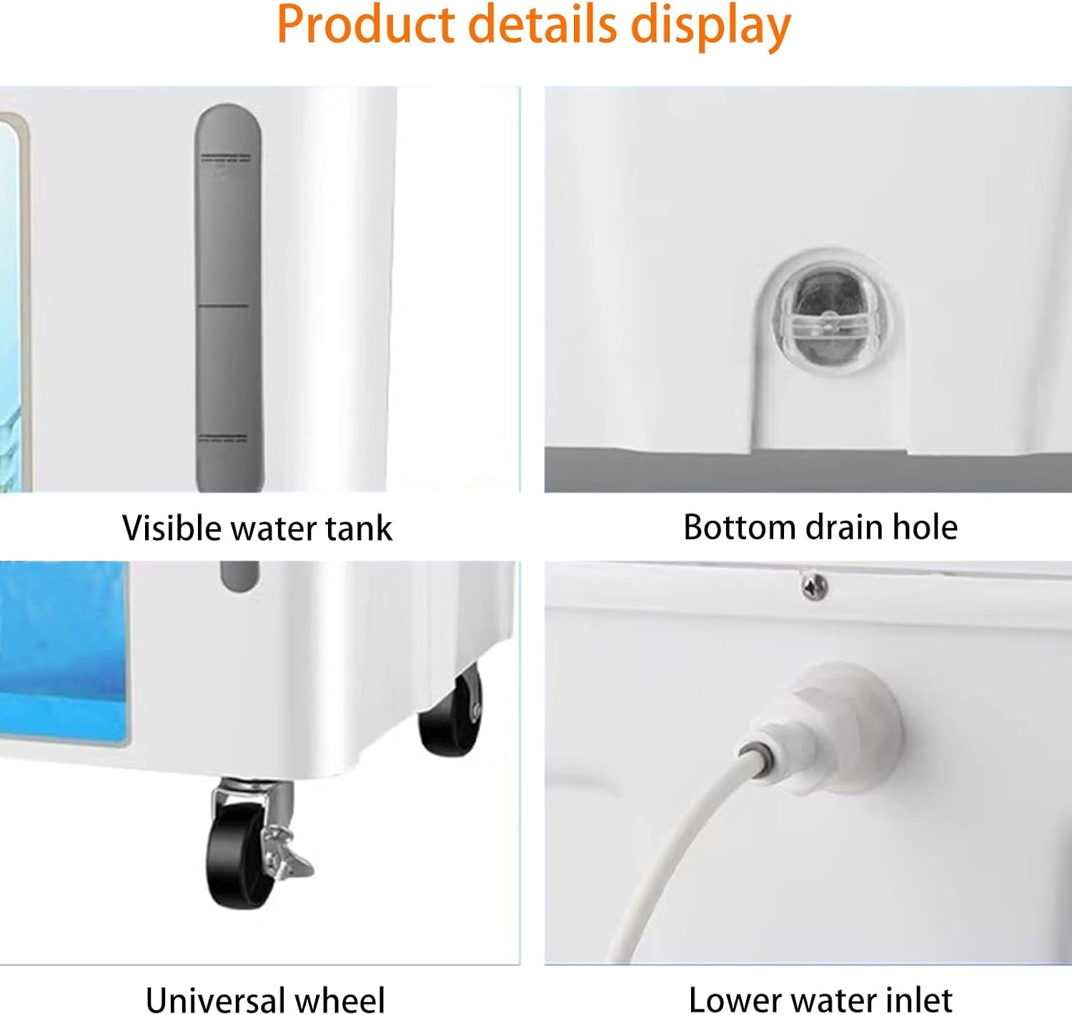 GENERIC Refroidisseur Par évaporation Portable, Refroidisseur D'air De Marais à 3 Vitesses Avec Roues Universelles Et Réservoir D'eau Pour Terrasse, Cour Et Utilisation En Usine