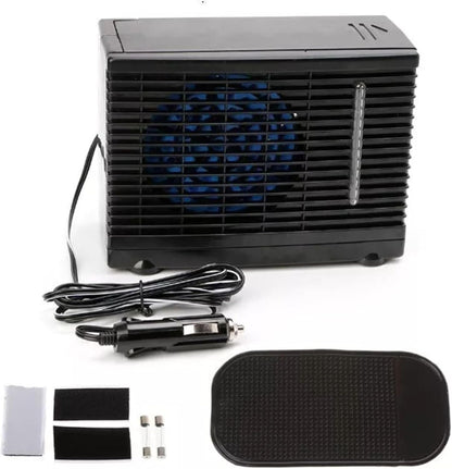  1 Ventilateur Portable Pour Voiture, Climatiseur Par évaporation Avec Eau Glacée, Faible Bruit, Vitesse Réglable, Alimenté Par USB Pour Véhicule, Cabine, Camping, Voyage, ABS Noir