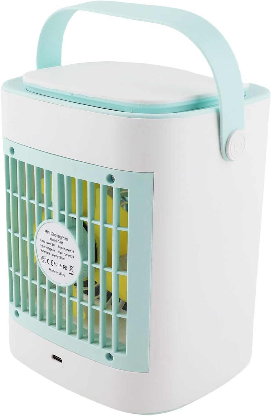  Srliya Ventilateur De Refroidissement Portable Pour Climatiseur 3 Vitesses Silencieux USB De Bureau Pour Chambre à Coucher Bureau