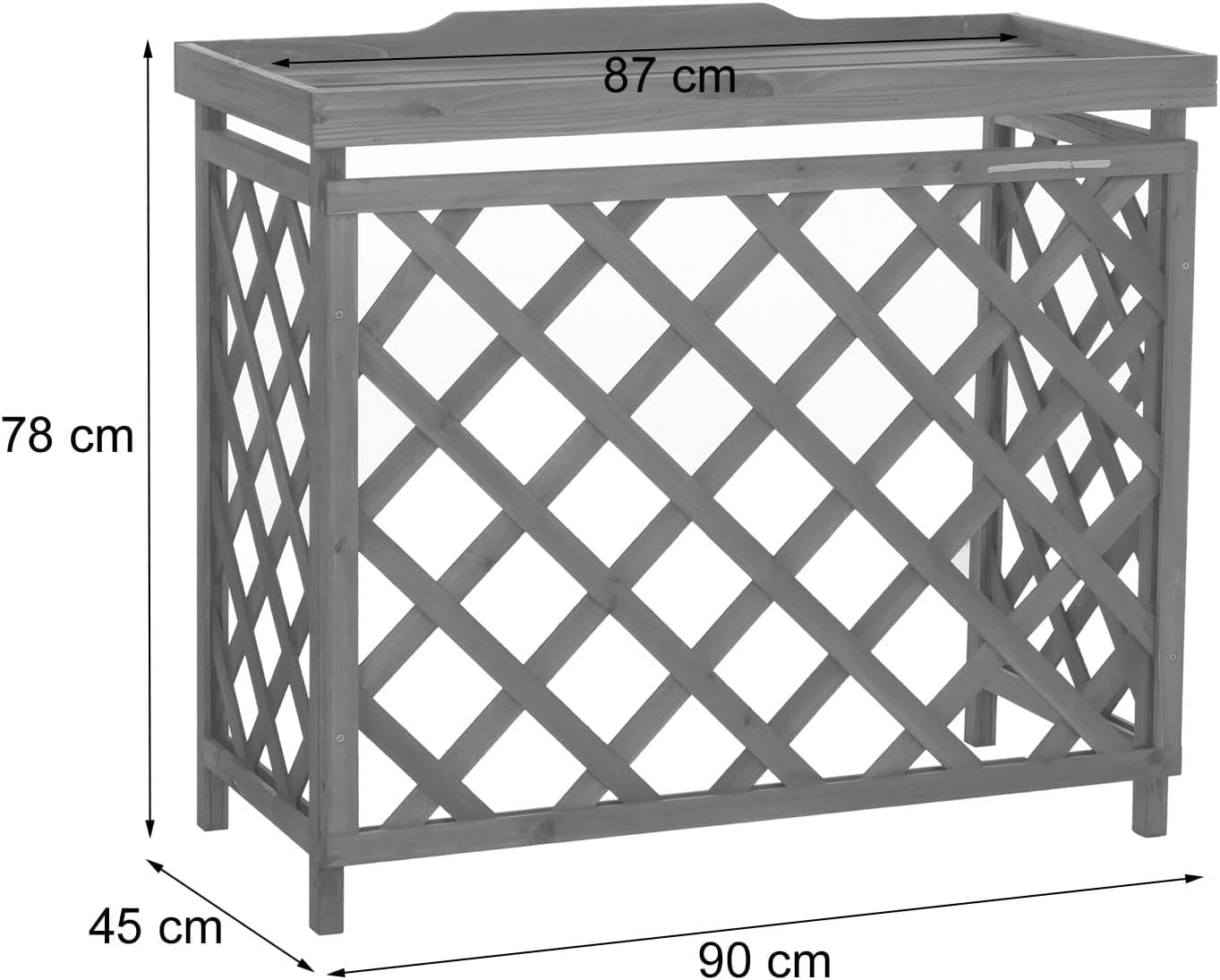 Mendler Cache Pour Climatiseur/échangeur Thermique HWC-Q14, Cache En Bois Certifié MVG 78 X 90 X 45 Cm - Couleur Naturelle