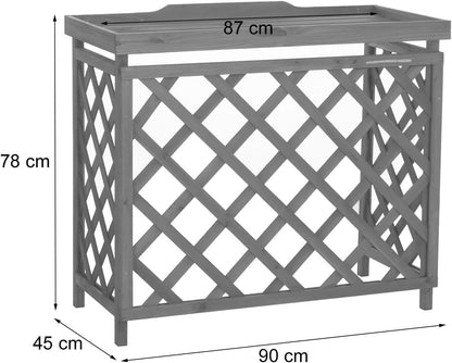  Mendler Cache Pour Climatiseur/échangeur Thermique HWC-Q14, Cache En Bois Certifié MVG 78 X 90 X 45 Cm - Couleur Naturelle