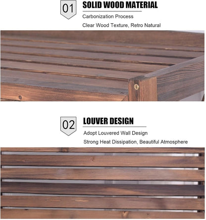  Housse De Climatiseur En Bois Massif Et écran De Garde-corps – Poubelle Multifonction Avec Support De Fleur Pour Pompe à Chaleur, Grille De Protection Pour Une Utilisation En Extérieur