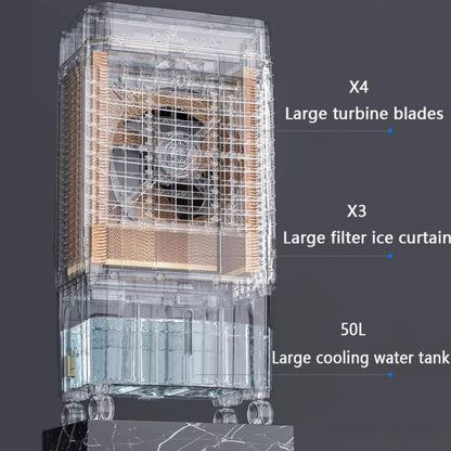 GENERIC Climatiseur Portable économe En énergie Avec Télécommande, Oscillation à 120°, Réservoir D'eau De 50 L, Minuterie De 12 Heures, Idéal Pour Les Chambres Et Les Camping-cars