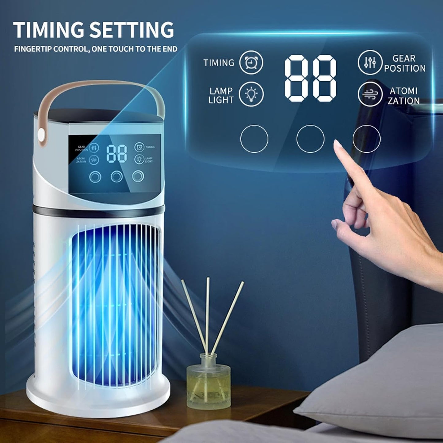  Ventilateur Rafraîchissant USB Portable – Humidificateur D'Air Avec Brume Et 9 Vitesses, Timer 8H, Faible Bruit, Pour Salon, Chambre Et Poste De Travail