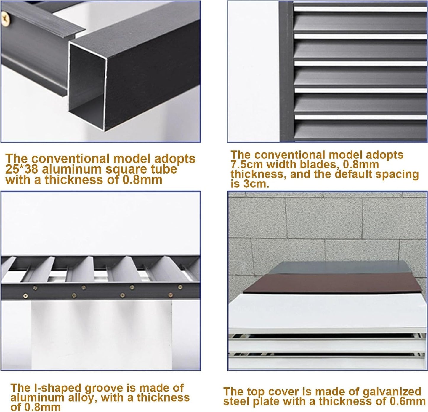 GENERIC Mini Housse De Climatiseur En Aluminium Pour Climatiseur, Protection Contre La Poussière Pour Unités De Climatisation, Pompe à Chaleur, Persienne, Bouclier De Clôture, Cachette, Utilisation En