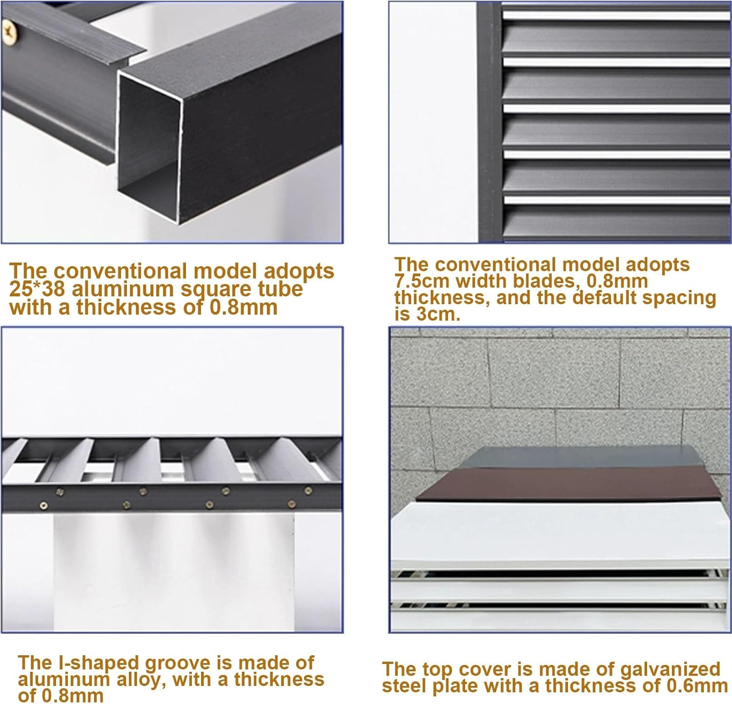 GENERIC Housse De Climatiseur Robuste En Aluminium Pour Mini Unités Séparées - Protection Antivol, Réduction Du Bruit, Résistant Aux Intempéries Pour Une Utilisation En Intérieur/extérieur (couleur : Gris)