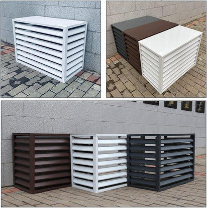  Housse En Aluminium Résistant Aux Intempéries Pour Climatiseur – Grille Pour Climatisation Extérieure Et Pompes à Chaleur, Bouclier Pour Rangement De Jardin Et Boîtiers, Ion Toutes Saisons