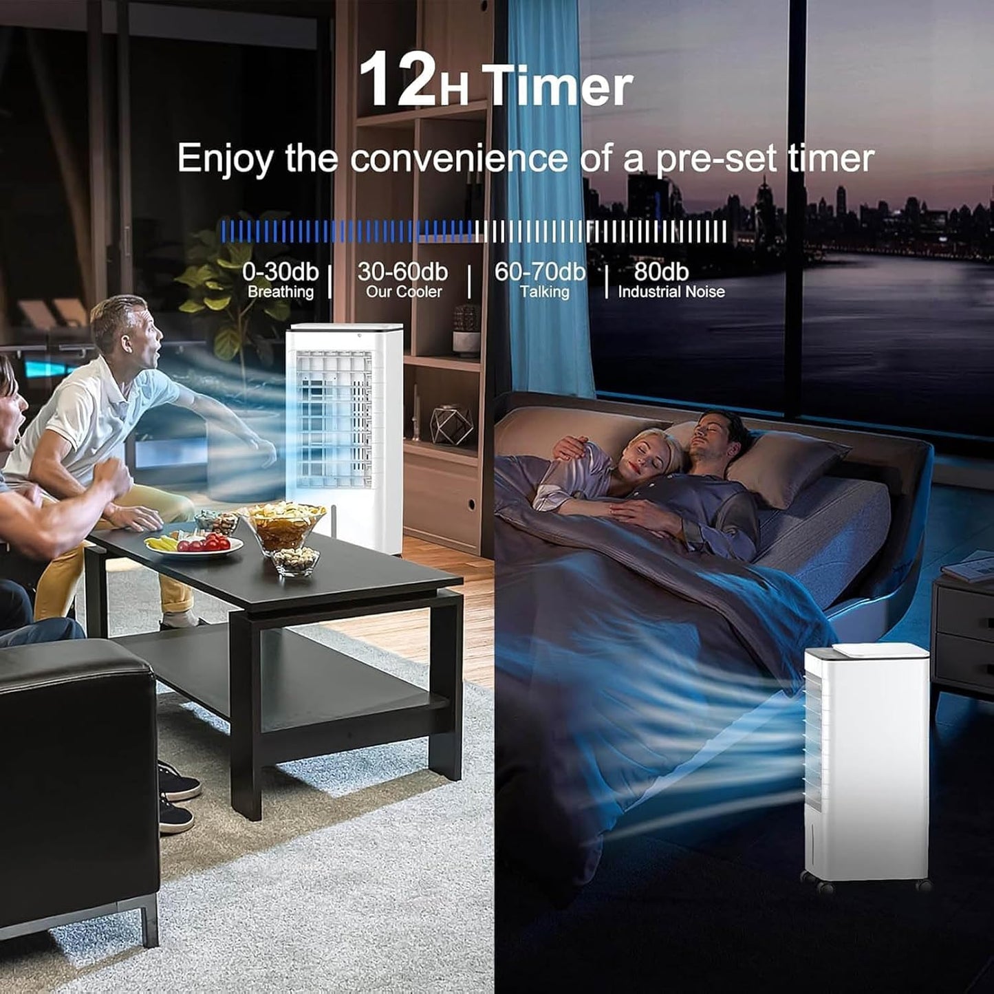 GENERIC Climatiseur Portable 3 En 1, Refroidisseur D'air Avec Minuterie De 15 H, Réservoir De 9 L, Télécommande, Ventilateur à 3 Vitesses Pour Chambre Et Bureau