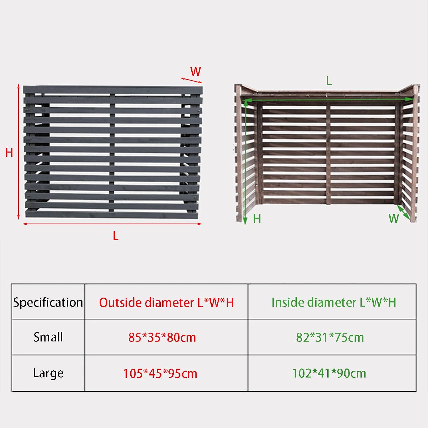 GENERIC Housse De Protection Pour Climatiseur Extérieur – Bouclier En Bois Robuste Pour Unité De Climatisation, Clôture D'intimité Intérieure Et Extérieure Pour Climatisation, Protection Contre Les