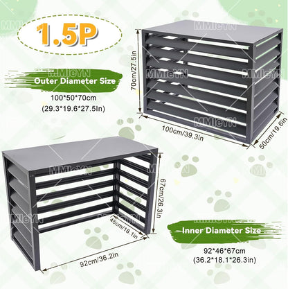 GENERIC Housse De Protection Multifonction Pour Climatiseur D'extérieur En Aluminium 100 X 50 X 70 Cm Avec Clôture D'intimité Et Rangement D'outils De Jardin (champagne)