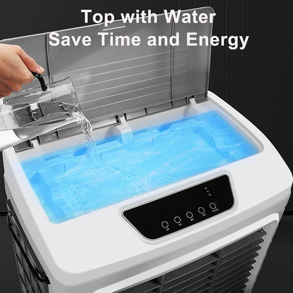  Refroidisseur D'air évaporatif Commercial, Humidificateur Industriel, Climatiseur 3 En 1 200 W, Grand Réservoir D'eau De 50 L, Rafraîchisseur D'air Pour La Maison, Jusqu'à 50 M²