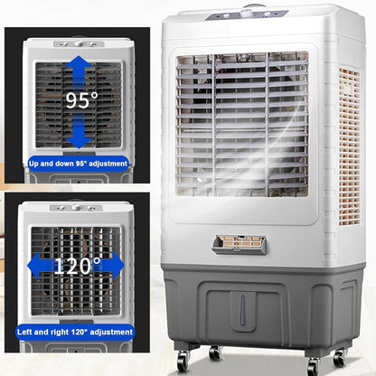 GENERIC Refroidisseur D'air évaporatif 3 En 1 Avec Réservoir De 55L, Ventilateur Et Humidificateur à Courant Alternatif Portable Pour Les Grandes Pièces, Refroidissement Continu 10H, Fonctionnement à Faible B