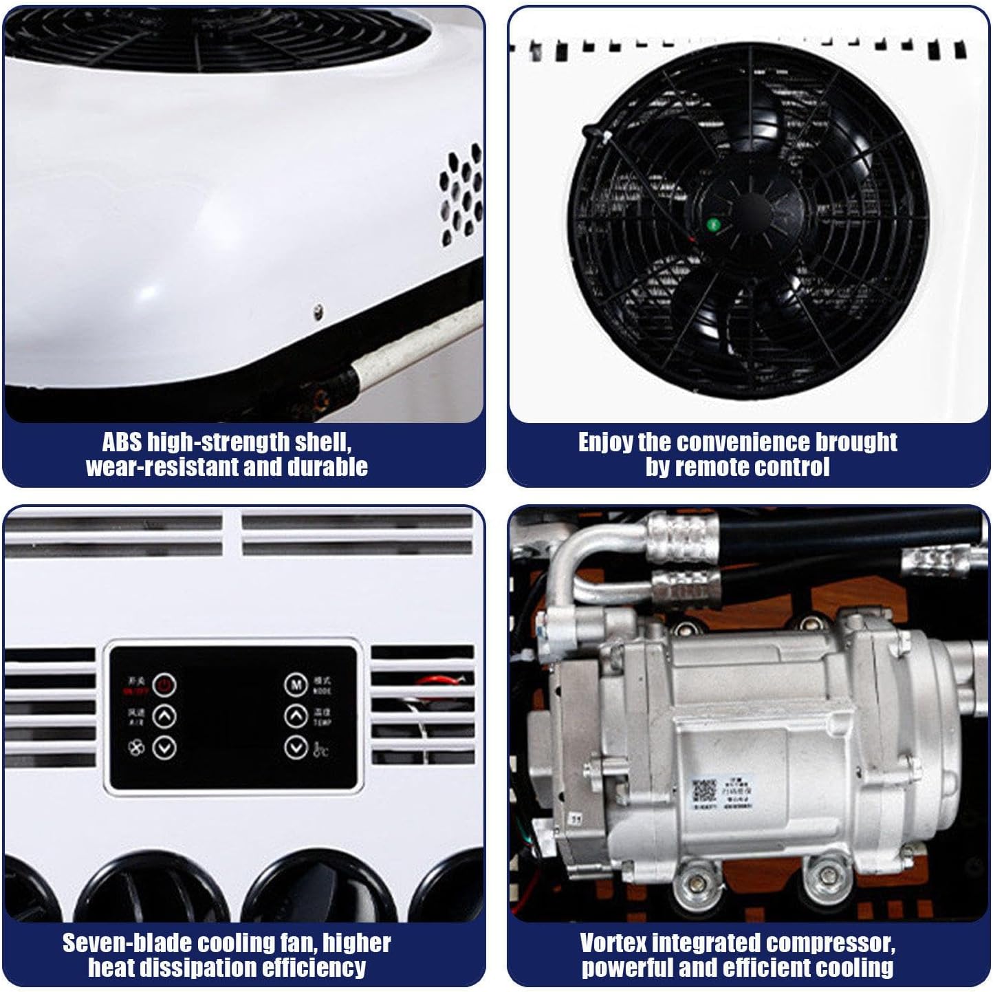  Climatiseur De Toit Avec Compresseur Scroll, Faible Niveau Sonore, Refroidissement De Stationnement 12V/24V Pour Camping-Cars, Camions, Fourgonnettes Et Remorques à Bateaux