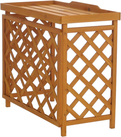  Mendler Cache Pour Climatiseur/échangeur Thermique HWC-Q14, Cache En Bois Certifié MVG 78 X 90 X 45 Cm - Couleur Naturelle