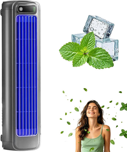  Bricoro Cooling Ace Rafraîchisseur D’Air Portable – Climatiseur Portable USB Avec Écran LED, 3 Vitesses, Refroidisseur D’Air Mural Silencieux Pour Bureau, Chambre, Cuisine Et Maison (Bleu*2)