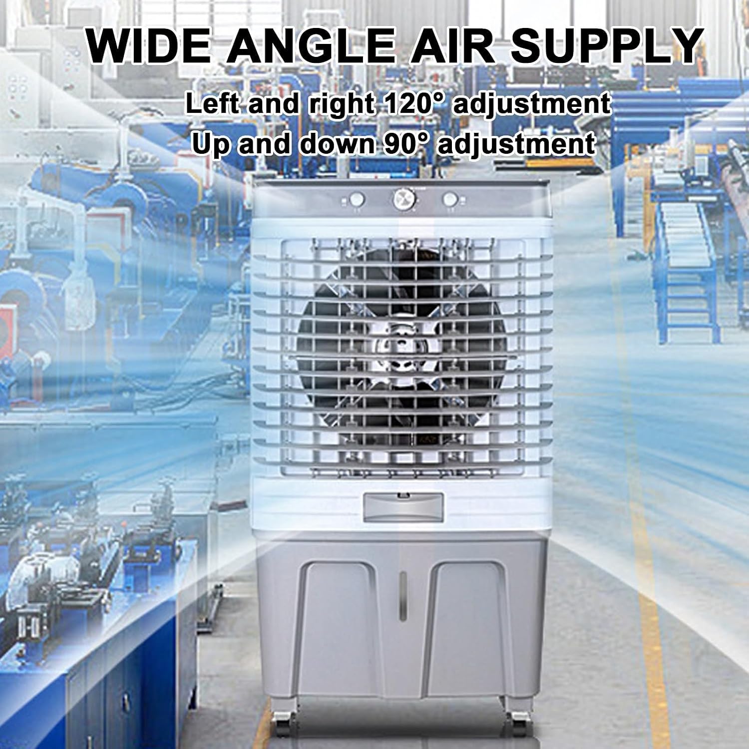 GENERIC Refroidisseur D'air Par évaporation, Réservoir D'eau De 60 L, Oscillation à 120°, 3 Modes Et Vitesses Du Vent – Refroidisseur De Marais Commercial Extérieur