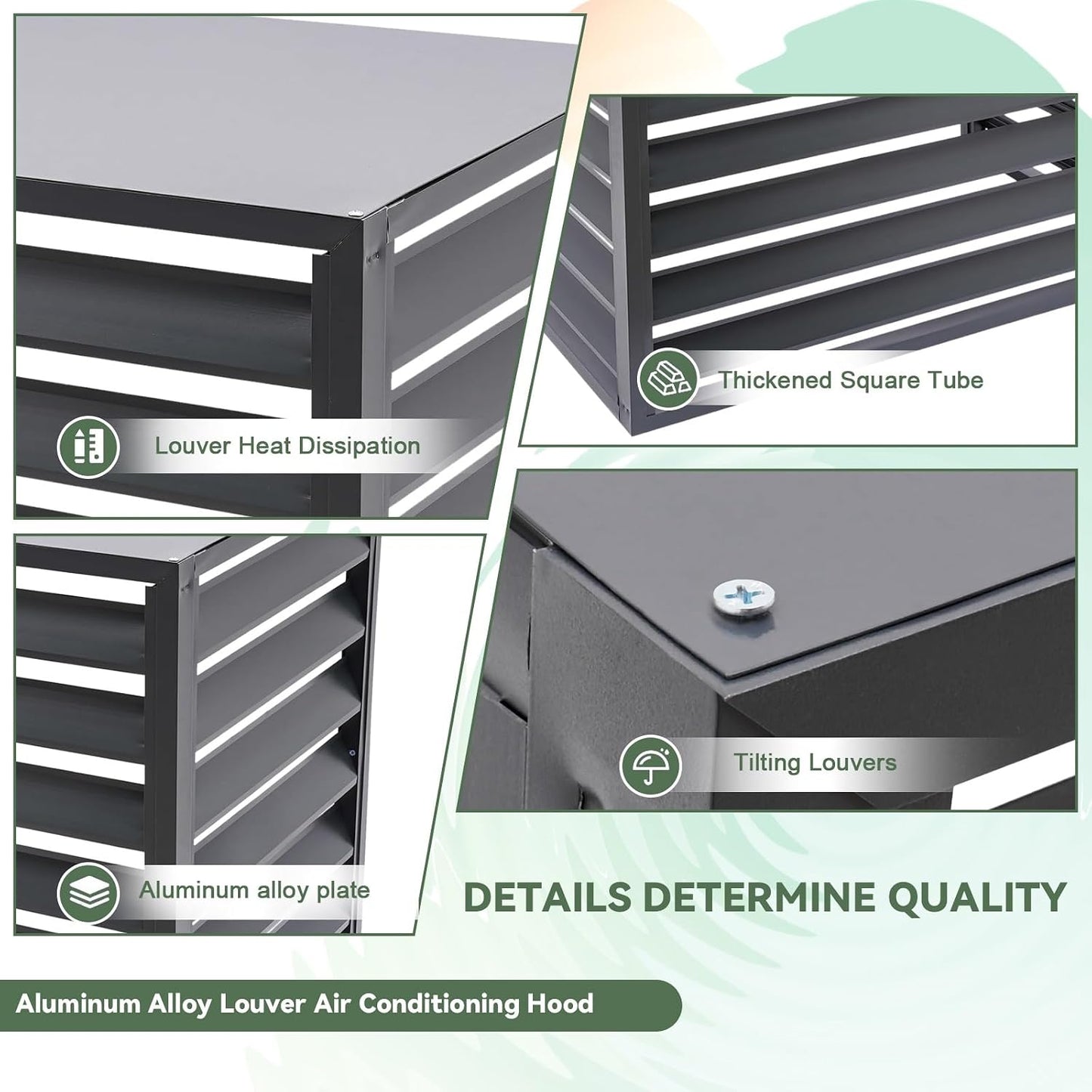 GENERIC Housse De Protection En Aluminium Pour Climatiseur - Résistant Aux Intempéries - Pour Extérieur - Pour Climatisation Et Protection Contre Le Condensateur - Assemblage Facile Pour Toutes Les Saisons