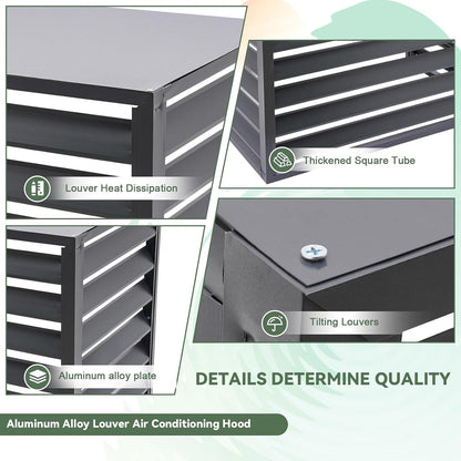 GENERIC Housse De Protection En Aluminium Pour Climatiseur - Résistant Aux Intempéries - Pour Extérieur - Pour Climatisation Et Protection Contre Le Condensateur - Assemblage Facile Pour Toutes Les Saisons