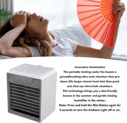  Ventilarice De RefroidIlement De Climatiseur Portable, RefroidSeuseur D'Air Par évaporation Avec 2 Niveaux De Brume, Minuterie 1/2/4 H, Pour Chambre à Cuchemer, Bureau, Voiture