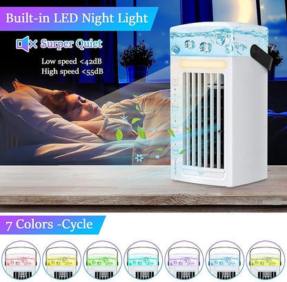 Mini Climatiseur Silencieux, Ventilateur De Bureau Pour La Maison, Refroidisseur D'air Portable, Refroidisseur D'air Pour Chambre à Coucher Silencieuse, Ventilateurs Silencieux COM