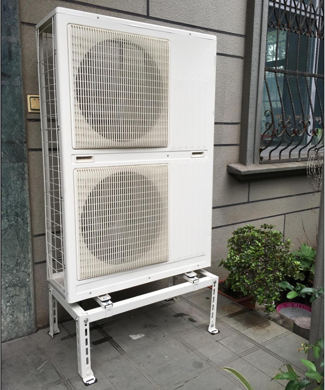  NALsa – Support De Mini Climatiseur Robuste En Acier Galvanisé Avec Base Universelle Pour Climatisation Sans Conduits Et Pompe à Chaleur, Résistant à La Rouille, Absorption Des Chocs