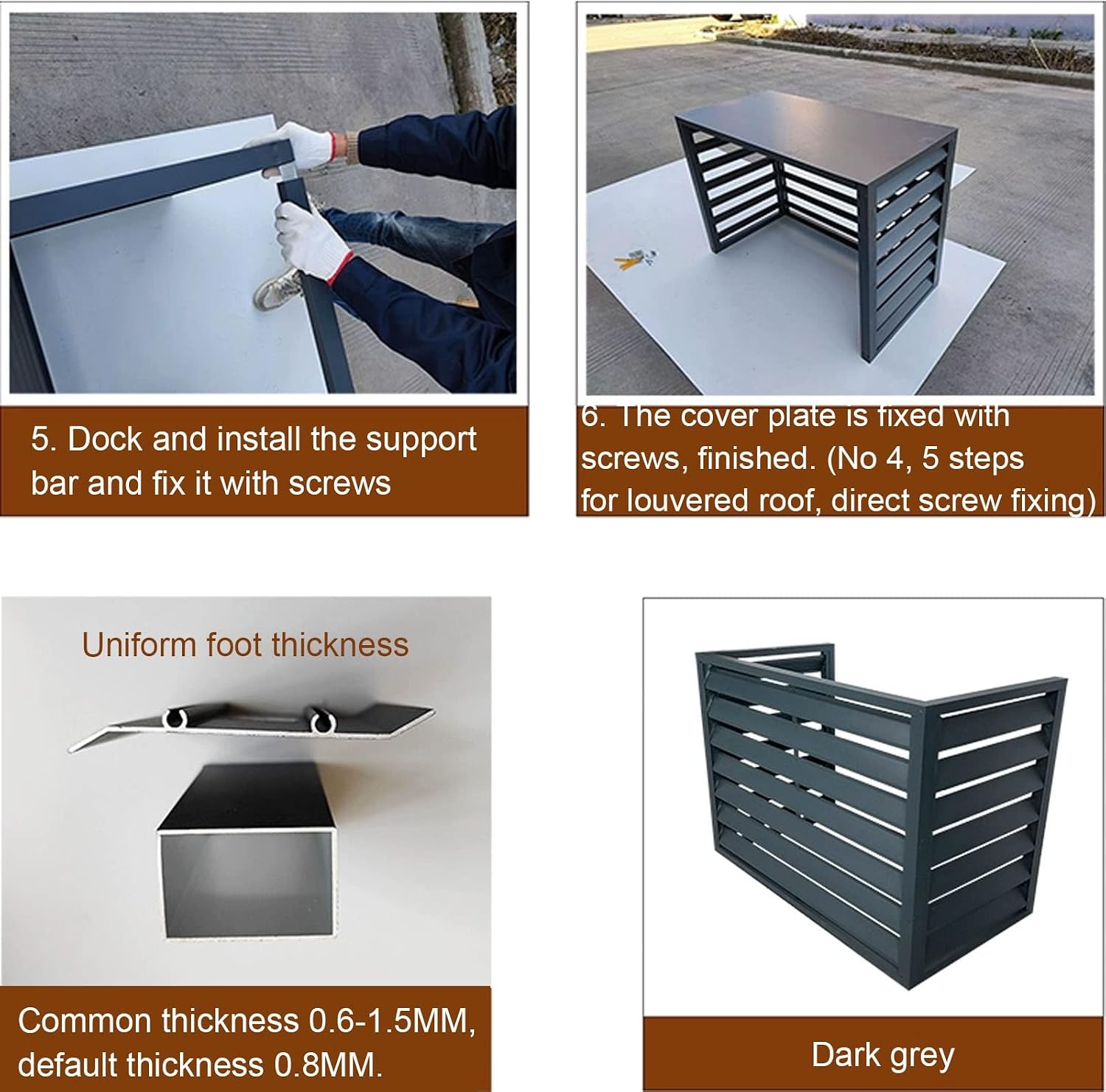 GENERIC Couvercle Robuste En Aluminium Pour Climatiseur, Bouclier De Condensateur Central, Pompe à Chaleur Et Capuchon De Protection Pour Unité AC, Résistant Aux Intempéries, Utilisation En Extérieur