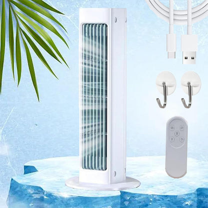  Breezamax Fan Air Cooler, Conception Sans Pales, Autonomie De 3 à 8 Heures, Conception Portable, Trois RéGlages De Vitesse De Vent, Convient à La Maison, Au Bureau Et Au Camping (Blanc)