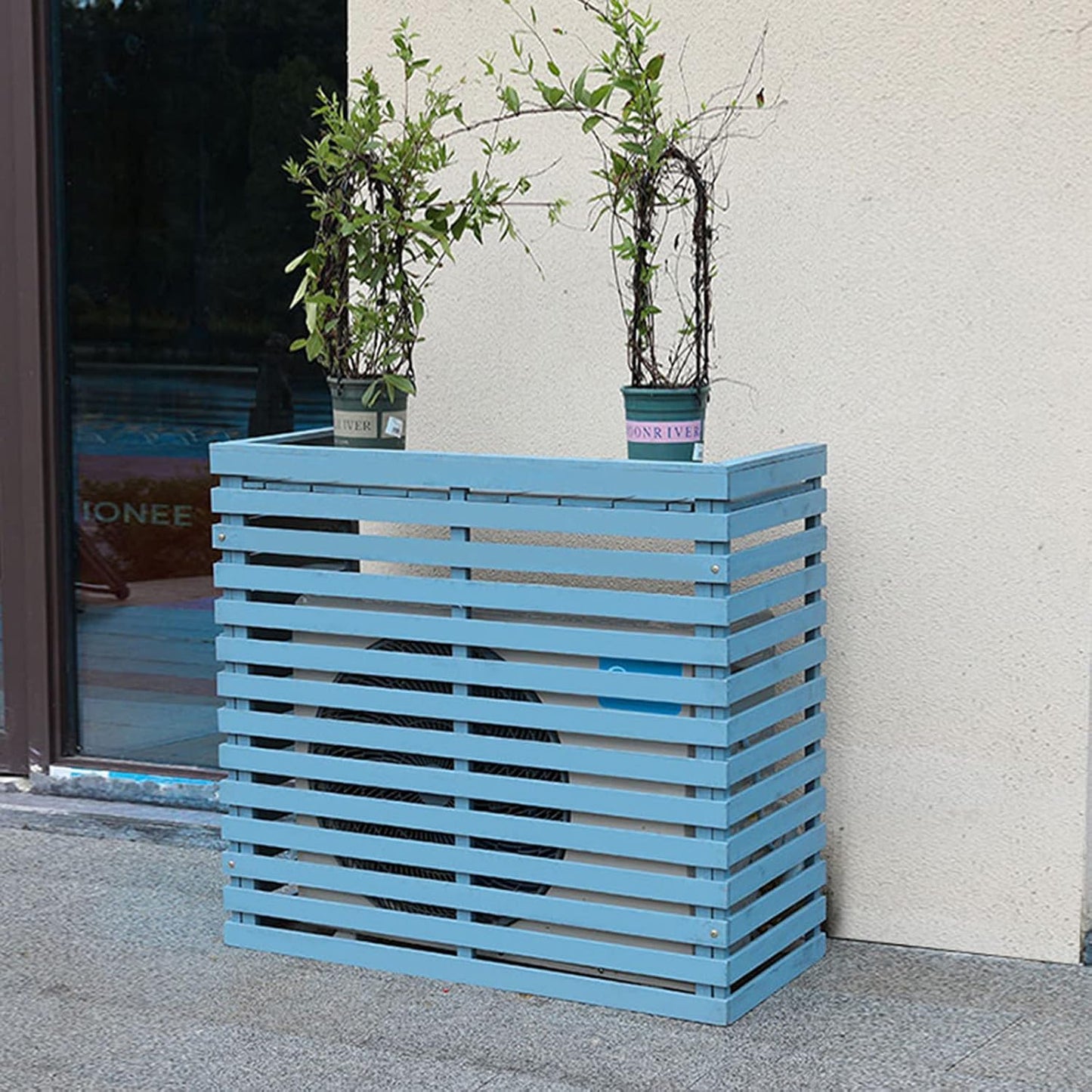 GENERIC Housse De Protection Pour Climatiseur Extérieur – Bouclier En Bois Robuste Pour Unité De Climatisation, Clôture D'intimité Intérieure Et Extérieure Pour Climatisation, Protection Contre Les