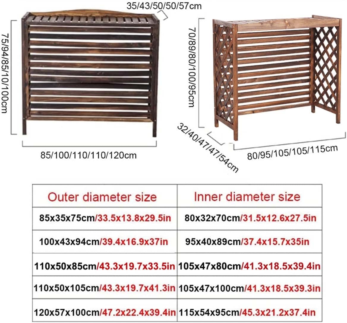  Clôture De Climatisation, Protection Pour Unité Extérieure, Support Pour Plantes Marron, Support à Fleurs En Bois Pour Climatiseur, Volets De Confidentialité